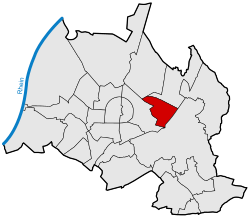 Locator map Rintheim in Karlsruhe